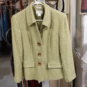 Talbots Women's Green Tweed Blazer